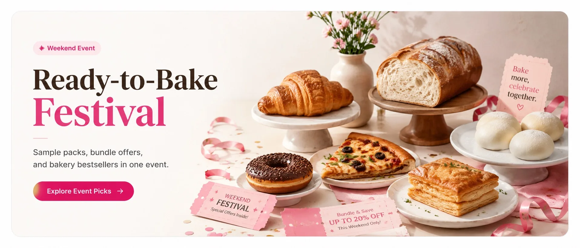 Ready-to-Bake Festival — sample packs, bundle offers, and bakery bestsellers in one event